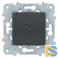 Диммер поворотно-нажимной, 200Вт LED универсальный, Антрацит, серия Unica New, Schneider Electric