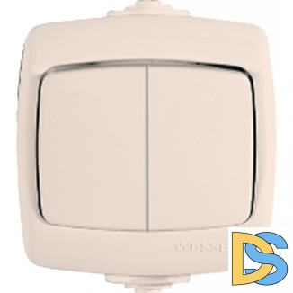 Выключатель Schneider Electric Рондо IP44 2-клавишный 6А сл. кость