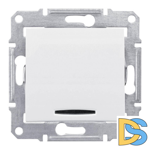 Выключатель одноклавишный с красной подсветкой Schneider Electric Sedna 10A 250V SDN0400321