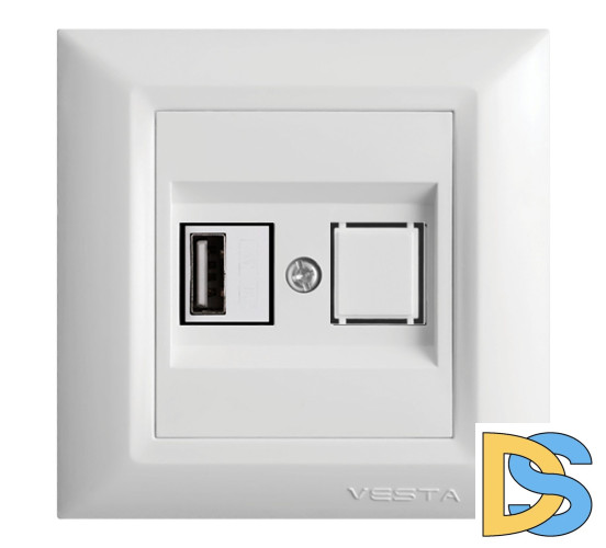 Розетка USB белая Vesta-Electric Roma White