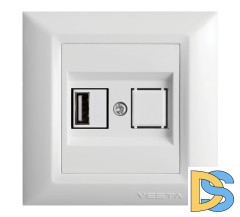 Розетка USB белая Vesta-Electric Roma White