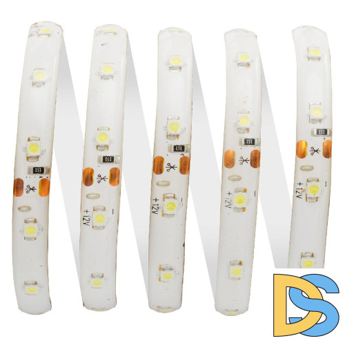Светодиодная лента Apeyron 12В СТ 4,8Вт/м smd3528, 60д/м IP65 280Лм/м 2,5м 6500К 10-131