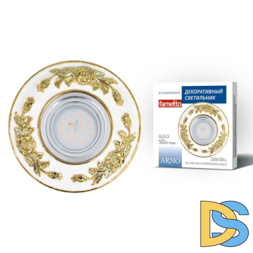 Встраиваемый светильник Fametto Arno DLS-A105 GU5.3 Chrome/Beige+Gold