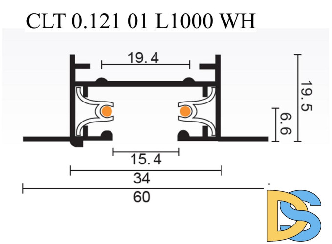 Шинопровод встраиваемый однофазный Crystal Lux CLT 0.121 01 L1000 WH