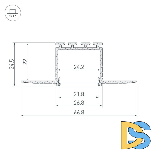 Алюминиевый профиль Arlight PLS-LOCK-H25-F-HIDE-3000 044851