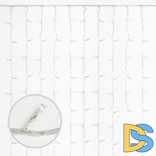 Уличная светодиодная гирлянда (UL-00003950) Uniel занавес теплый белый- белый ULD-C2030-240/TTK WarmWhite-White IP44