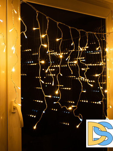 Уличная светодиодная гирлянда (UL-00003950) Uniel занавес теплый белый- белый ULD-C2030-240/TTK WarmWhite-White IP44