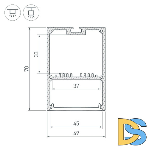 Профиль Arlight SL-LINE-4970-2500 ANOD 047166