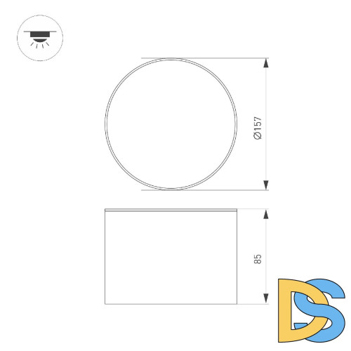 Накладной светильник Arlight SP-CYLINDO-R160-18W Warm3000 (WH, 110 deg, 230V) 043962
