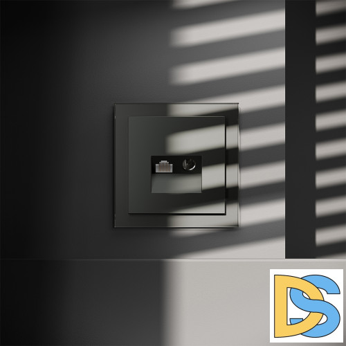 Розетка телевизионная встраиваемая VOLTUM S70 TV+RJ45 кат. 6, (титан)