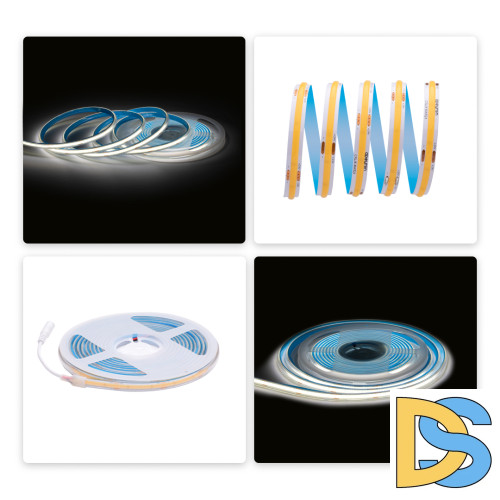 Светодиодная влагозащищенная лента Apeyron 12W/m 320LED/m COB дневной белый 5M 00-391