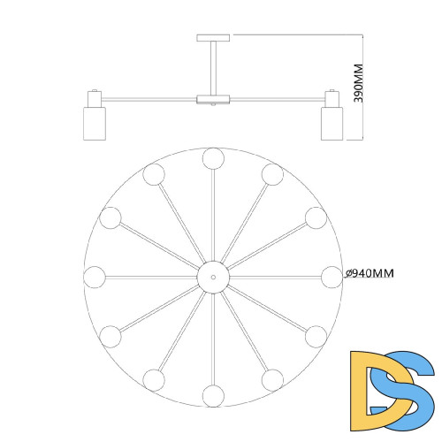 Люстра на штанге Escada Diversity 2120/12P Black