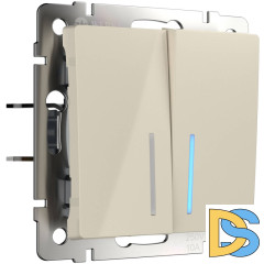 Выключатель двухклавишный с подсветкой Werkel слоновая кость W1120103 4690389155611