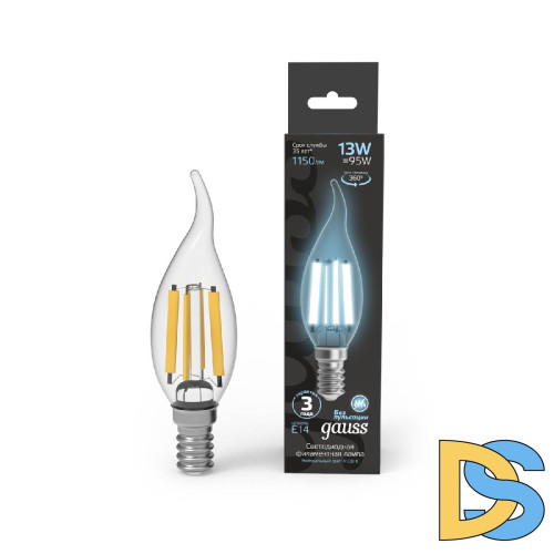 Лампа светодиодная Gauss Filament E14 13W 4100K 104801213