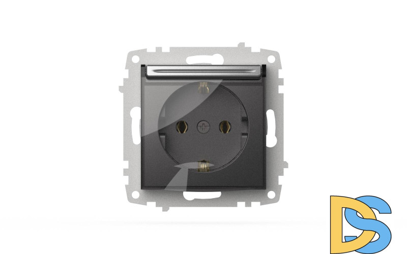 Розетка с крышкой и заземлением ELBI Zena Vega 609-011000-218