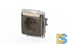 Розетка с крышкой и заземлением ELBI Zena Vega 609-012500-218