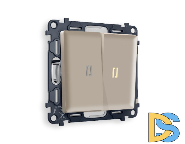 Комплект механизма 2-кл выключателя с подсветкой Ambrella Volt Alfa MA364010