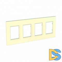 Рамка 4-ая (четверная), Бежевый, серия Unica Quadro, Schneider Electric