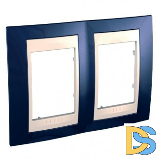 Рамка 2-ая (двойная), Индиго/Бежевый, серия Unica, Schneider Electric