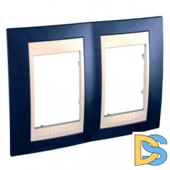 Рамка 2-ая (двойная), Индиго/Бежевый, серия Unica, Schneider Electric