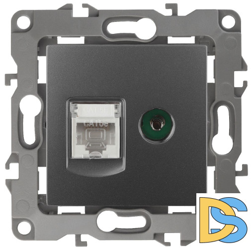 Розетка комбинированная RJ45+TV Эра 12-3110-12 Б0027447