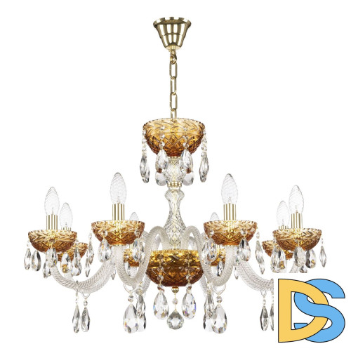 Подвесная люстра Bohemia Ivele Crystal 5417/8/240 G Amber/M-1F