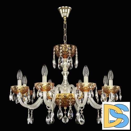 Подвесная люстра Bohemia Ivele Crystal 5417/8/240 G Amber/M-1F