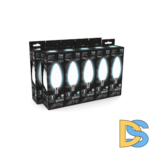 Лампа светодиодная филаментная Gauss E14 5W 4100К матовая 103201205