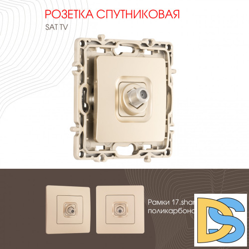 Розетка спутниковая SAT TV Arte Milano 217.42-1.shampan