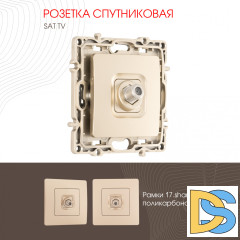 Розетка спутниковая SAT TV Arte Milano 217.42-1.shampan