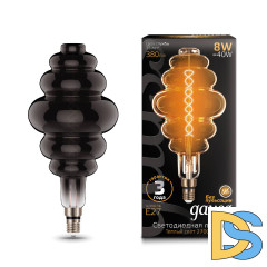 Лампа светодиодная филаментная Gauss E27 8W 2700K серая 159802008