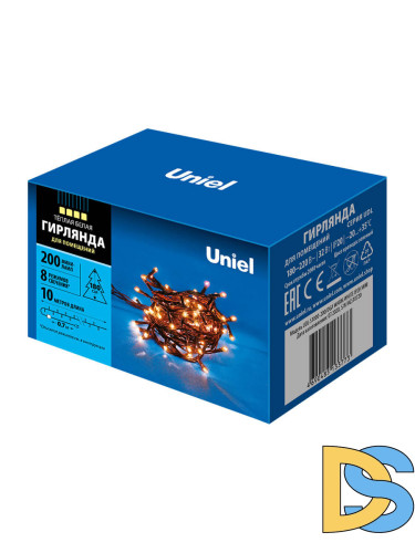 Светодиодная гирлянда Uniel (UL-00007190) теплый белый UDL-S1000-200/DGA Warm White IP20 mini
