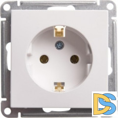Розетка 1-ая электрическая, с заземлением, Белый, серия Wessen 59, Schneider Electric