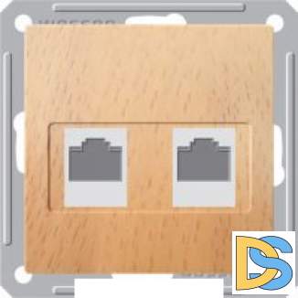 Розетка компьютерная 2-ая кат.5е, RJ-45 (интернет), Бук (пластик), серия Wessen 59, Schneider Electric