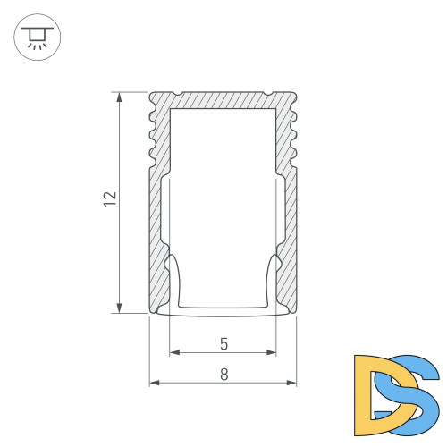 Алюминиевый профиль Arlight SL-MINI-8-H12-2000 WHITE 037107