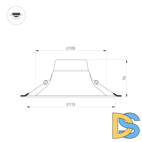 Встраиваемый светильник Arlight MS-BLIZZARD-BUILT-R115-10W Day4000 (BK, 100 deg, 230V) 036604
