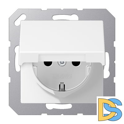 Розетка Schuko с крышкой Jung A1520BFKLWWM