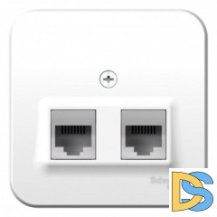 Розетка 2-ая ТЛФ/КОМП, RJ45+RJ11, кат.5E, изолир пластина Schneider Blanca Белый