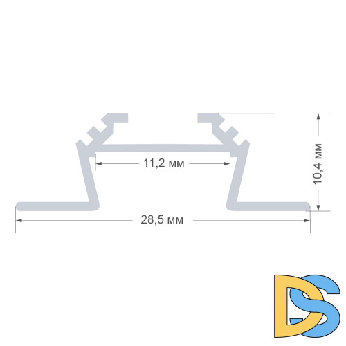 Профиль угловой накладной Apeyron ширина ленты до 10мм 08-03-01