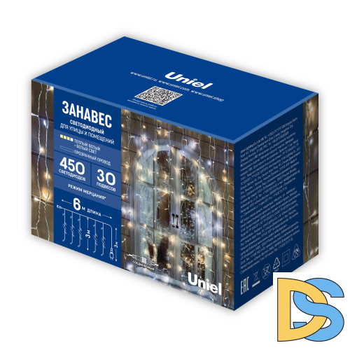 Гирлянда Uniel ULD-C6030-450/TTK WARMWHITE-WHITE IP44 UL-00009925