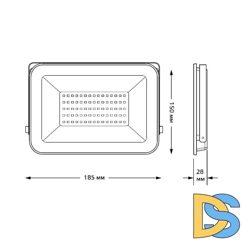 Прожектор светодиодный Gauss Qplus 50W 6500К 613511350