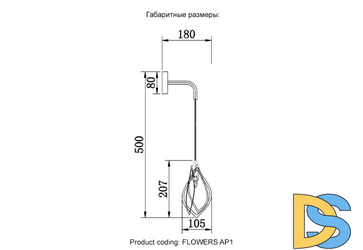 Бра Crystal Lux FLOWERS AP1