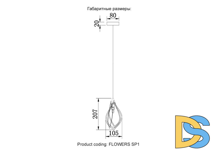 Подвесной светильник Crystal Lux FLOWERS SP1