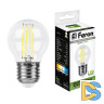 Лампа светодиодная филаментная Feron E27 5W 4000K Шар Прозрачная LB-61 25582