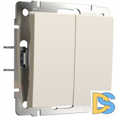 Выключатель двухклавишный с самовозвратом (айвори матовый) W1122462