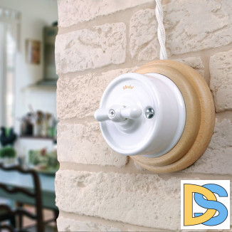 Переключатель/выключатель одноклавишный (белый) Ретро W5612001