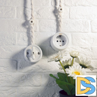 Переключатель/выключатель одноклавишный (белый) Ретро W5612001