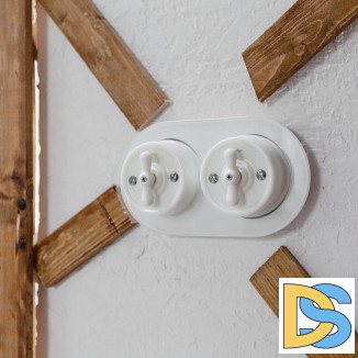 Переключатель/выключатель одноклавишный (белый) Ретро W5612001