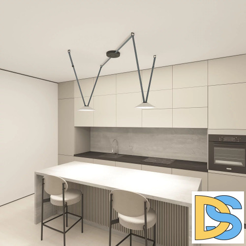 Трековый однофазный светильник Denkirs Belty flow DK5564-WH+BK