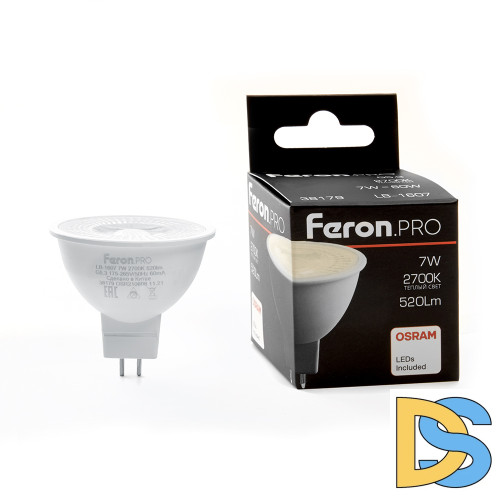 Лампа светодиодная Feron G5.3 7W 2700K рефлекторная LB-1607 38179